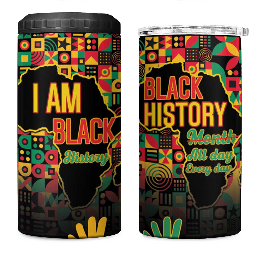 Black History Month 4 in 1 Can Cooler Tumbler I'm Black And I'm Proud LT15