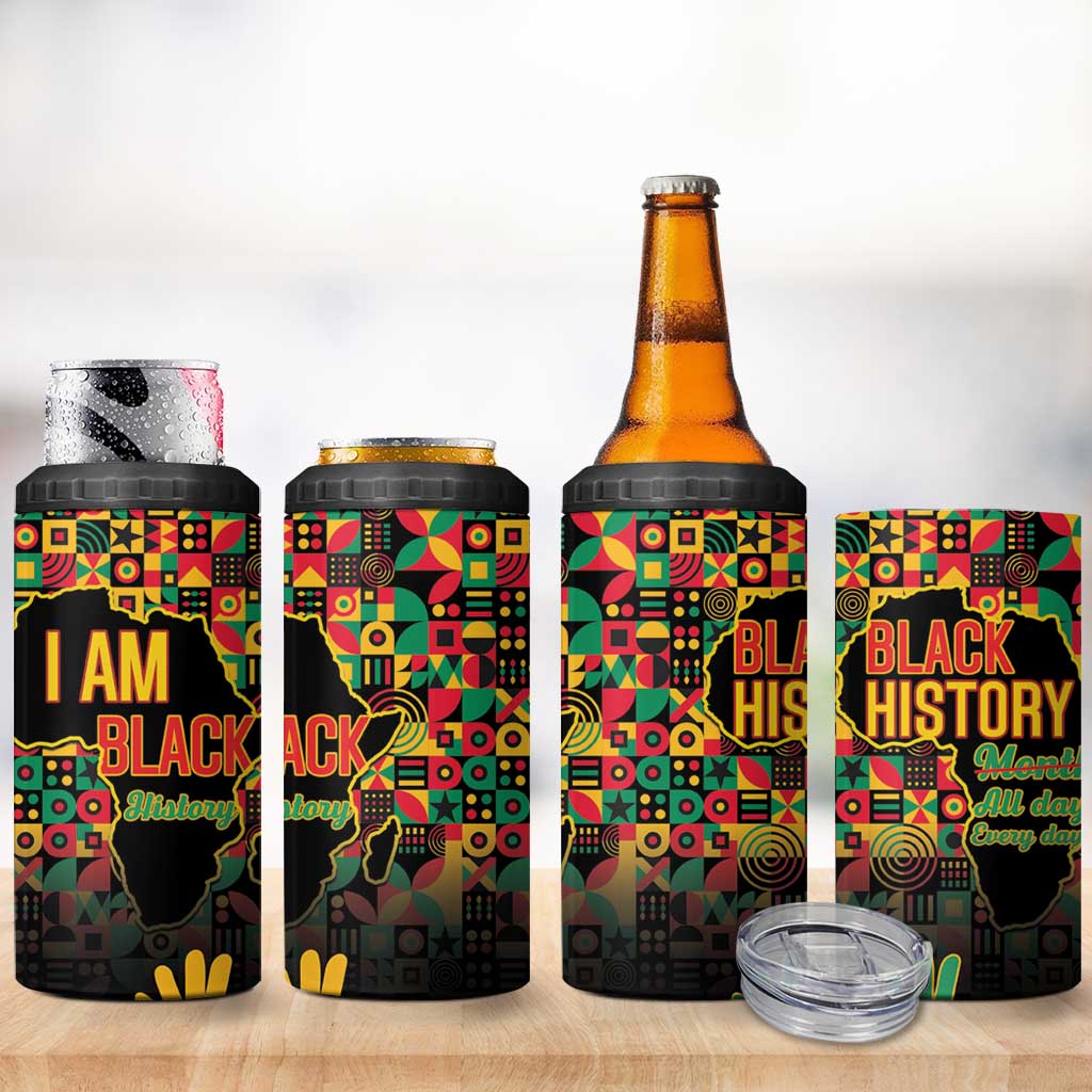 Black History Month 4 in 1 Can Cooler Tumbler I'm Black And I'm Proud LT15