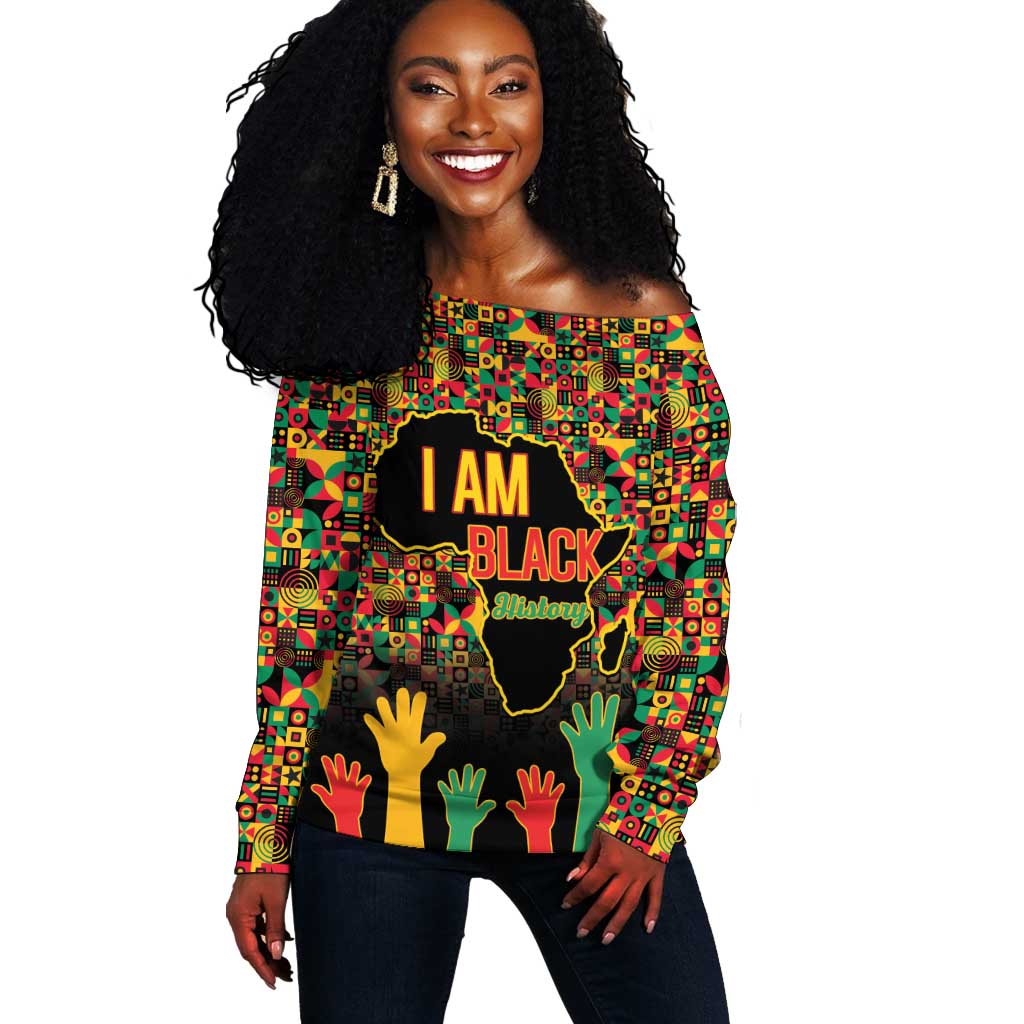 Black History Month Off Shoulder Sweater I'm Black And I'm Proud LT15
