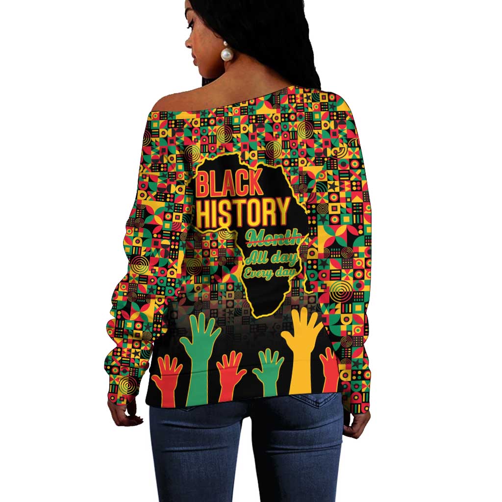 Black History Month Off Shoulder Sweater I'm Black And I'm Proud LT15