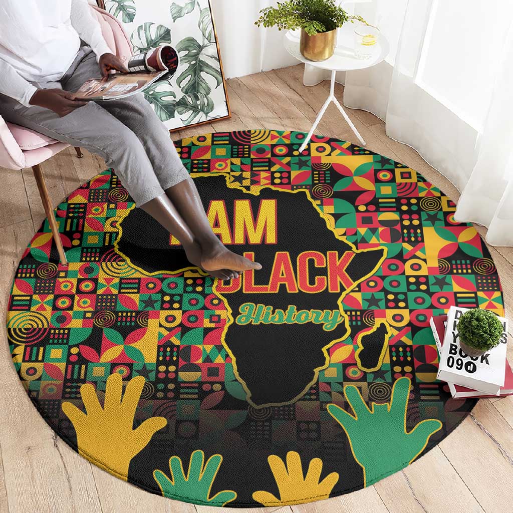 Black History Month Round Carpet I'm Black And I'm Proud LT15
