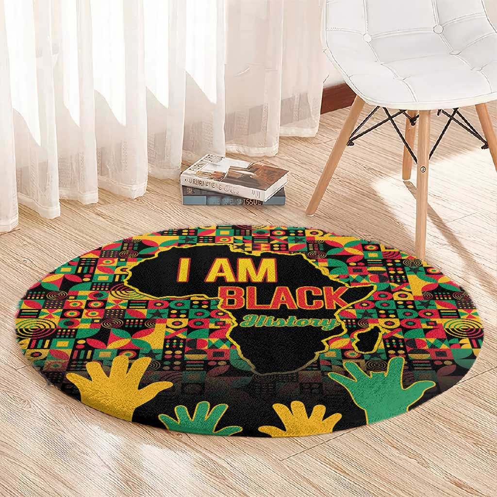Black History Month Round Carpet I'm Black And I'm Proud LT15