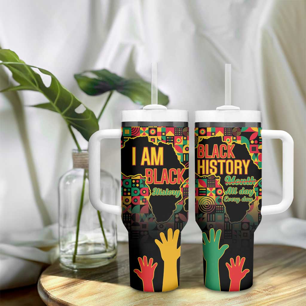 Black History Month Tumbler With Handle I'm Black And I'm Proud LT15