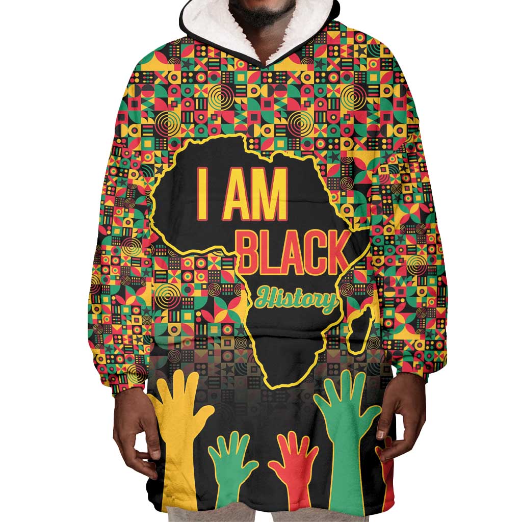 Black History Month Wearable Blanket Hoodie I'm Black And I'm Proud LT15