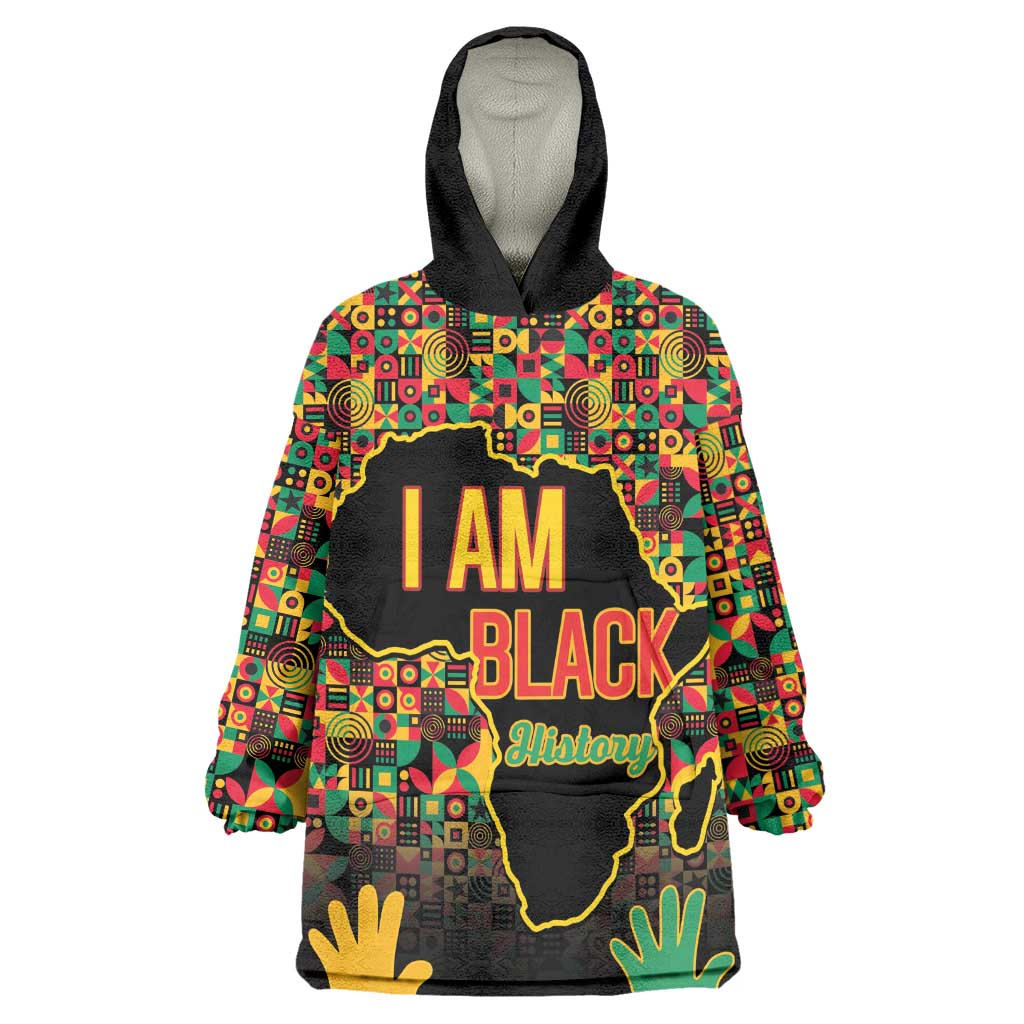 Black History Month Wearable Blanket Hoodie I'm Black And I'm Proud LT15
