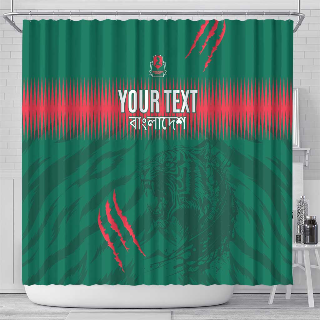 Custom Bangladesh Cricket Shower Curtain Go Tigers LT15