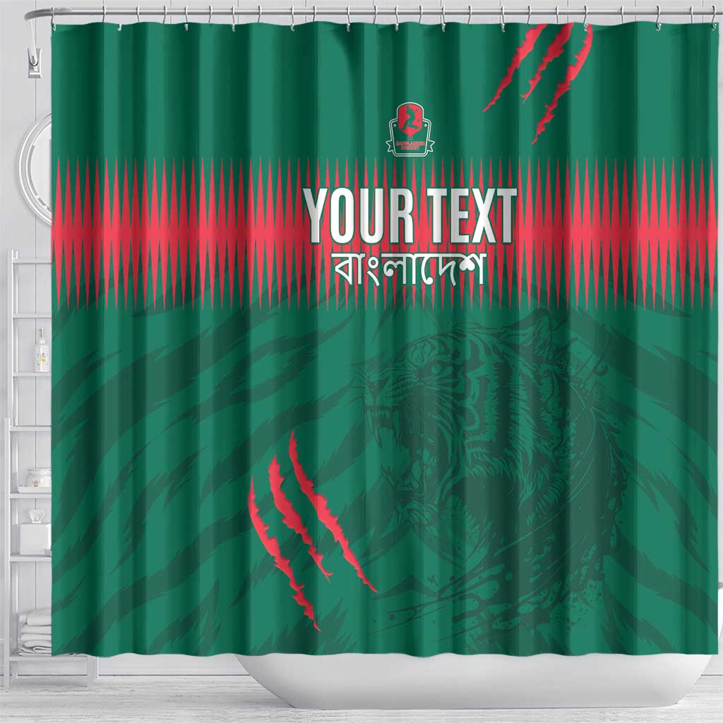Custom Bangladesh Cricket Shower Curtain Go Tigers LT15