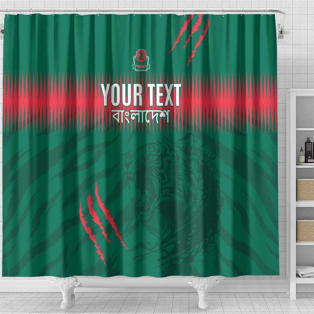 Custom Bangladesh Cricket Shower Curtain Go Tigers LT15