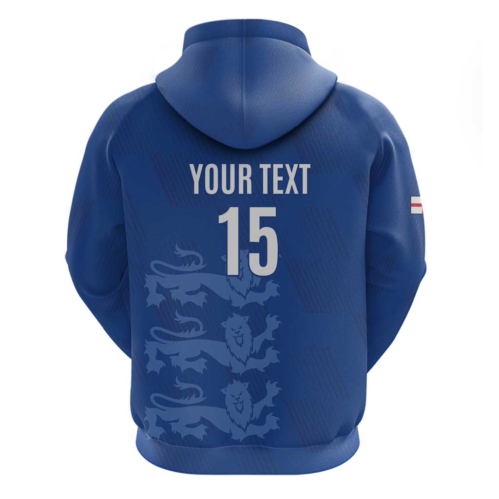 Custom England Cricket Hoodie Go Three Lions - Blue Ver LT15
