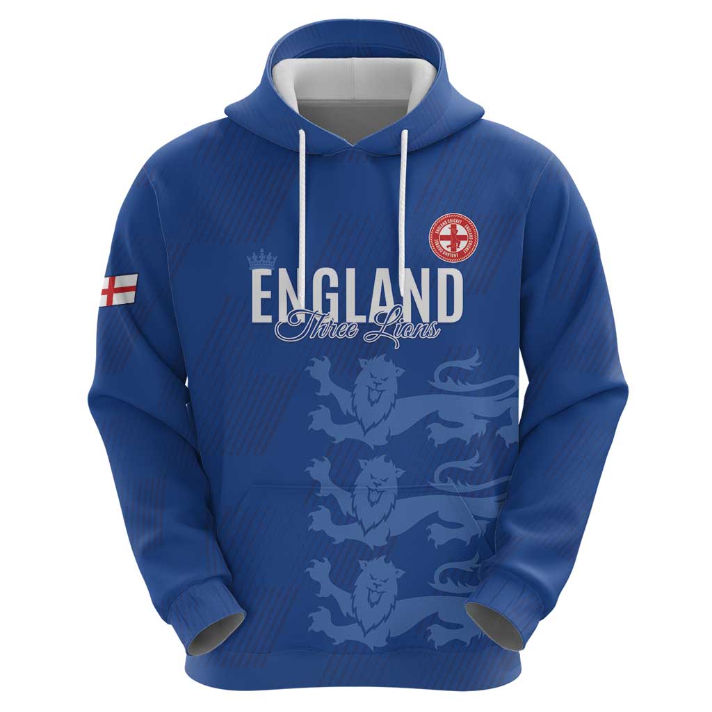 Custom England Cricket Hoodie Go Three Lions - Blue Ver LT15