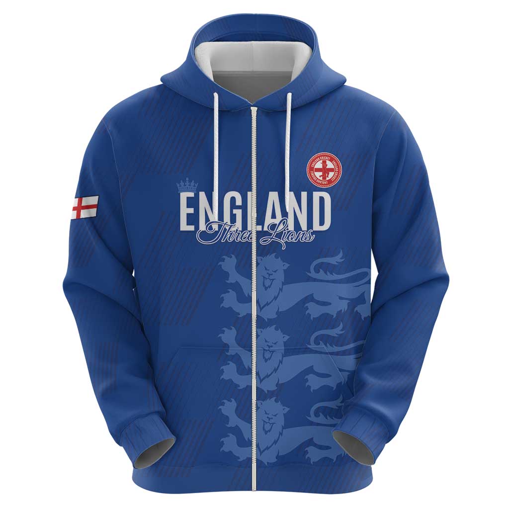 Custom England Cricket Hoodie Go Three Lions - Blue Ver LT15