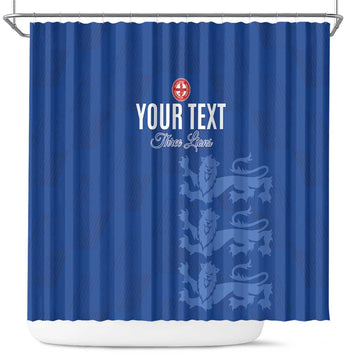 Custom England Cricket Shower Curtain Go Three Lions - Blue Ver LT15