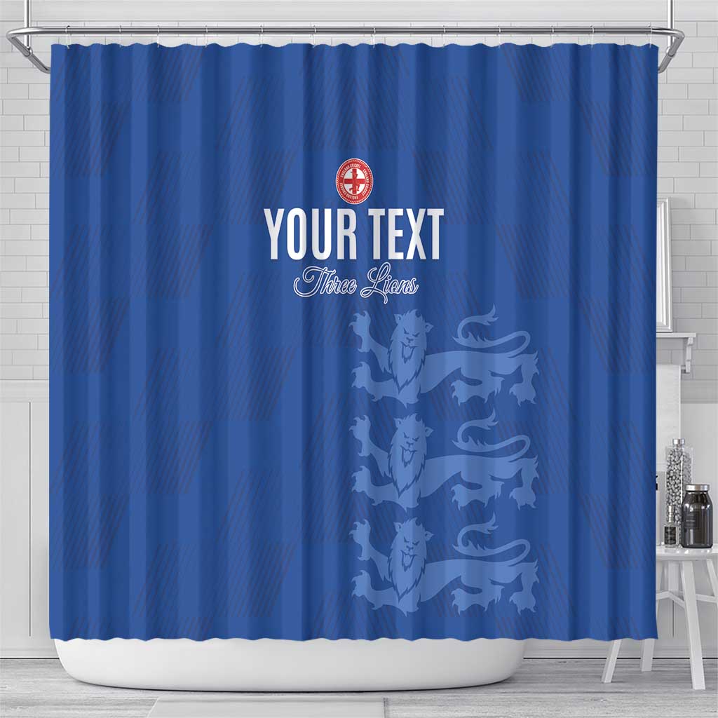 Custom England Cricket Shower Curtain Go Three Lions - Blue Ver LT15