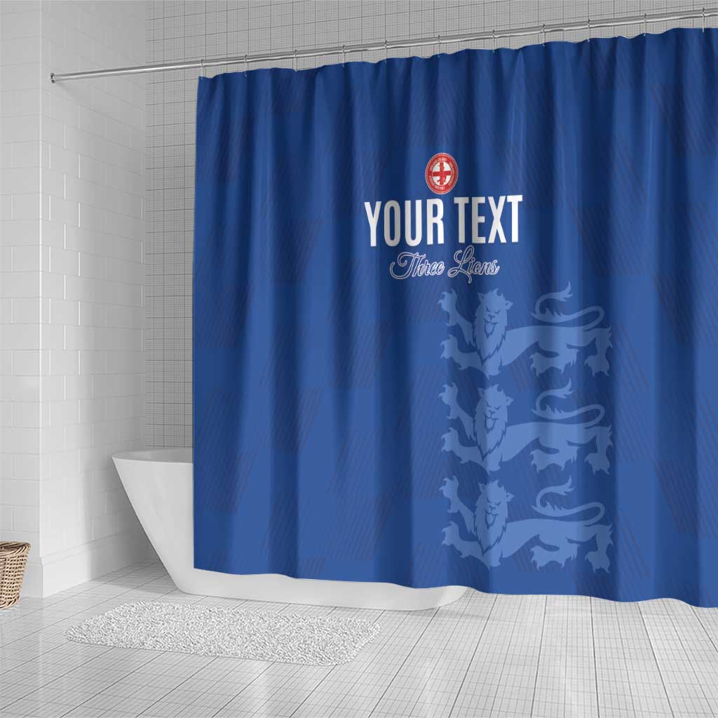 Custom England Cricket Shower Curtain Go Three Lions - Blue Ver LT15
