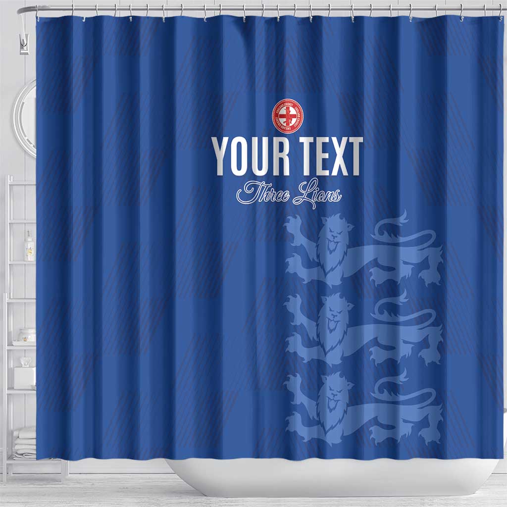 Custom England Cricket Shower Curtain Go Three Lions - Blue Ver LT15