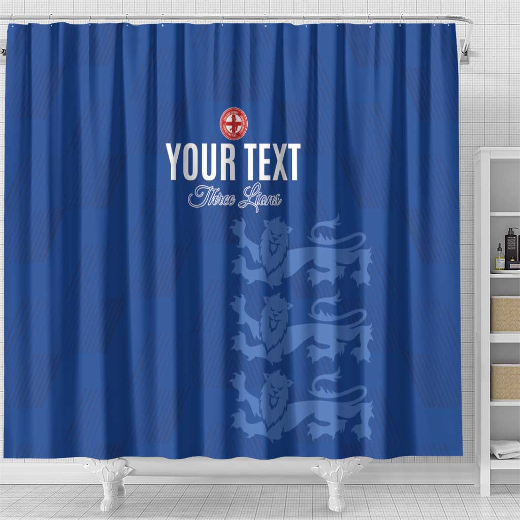 Custom England Cricket Shower Curtain Go Three Lions - Blue Ver LT15