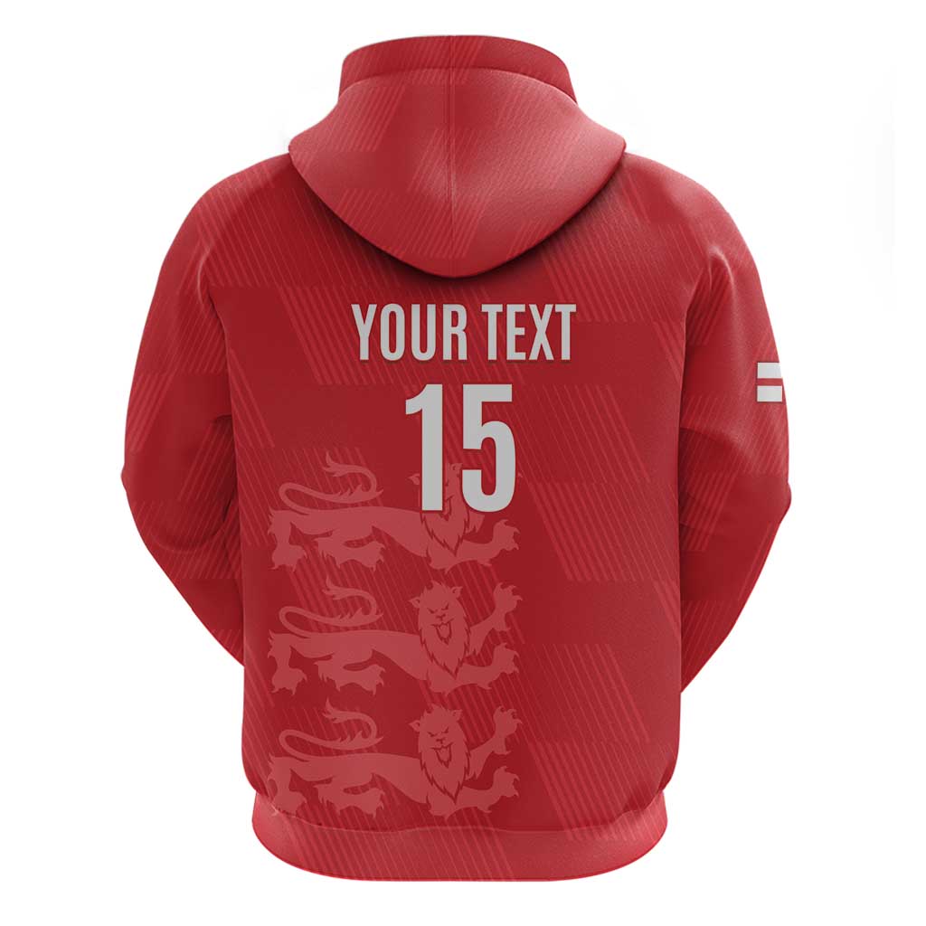 Custom England Cricket Hoodie Go Three Lions - Red Ver LT15