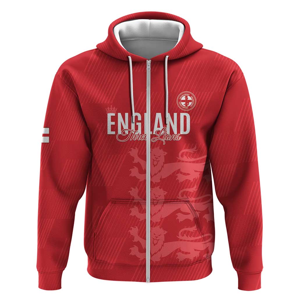 Custom England Cricket Hoodie Go Three Lions - Red Ver LT15
