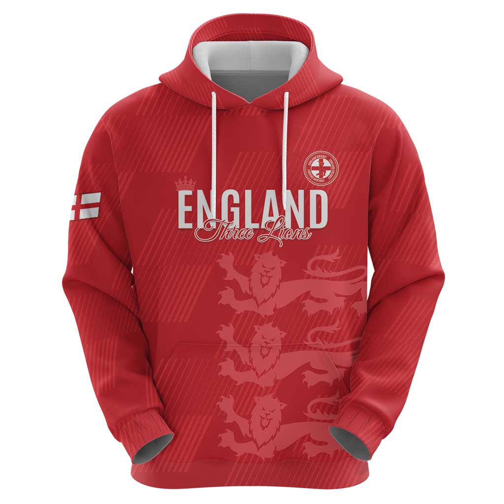 Custom England Cricket Hoodie Go Three Lions - Red Ver LT15