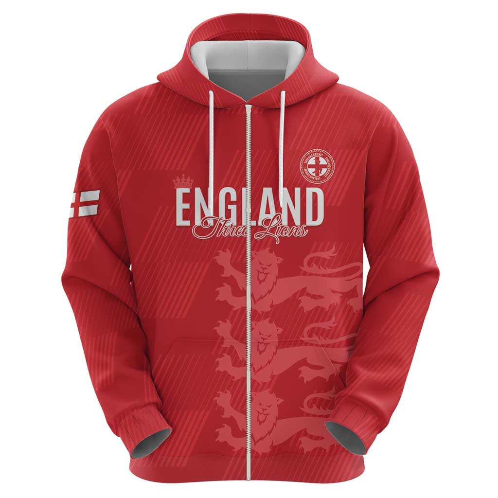 Custom England Cricket Hoodie Go Three Lions - Red Ver LT15