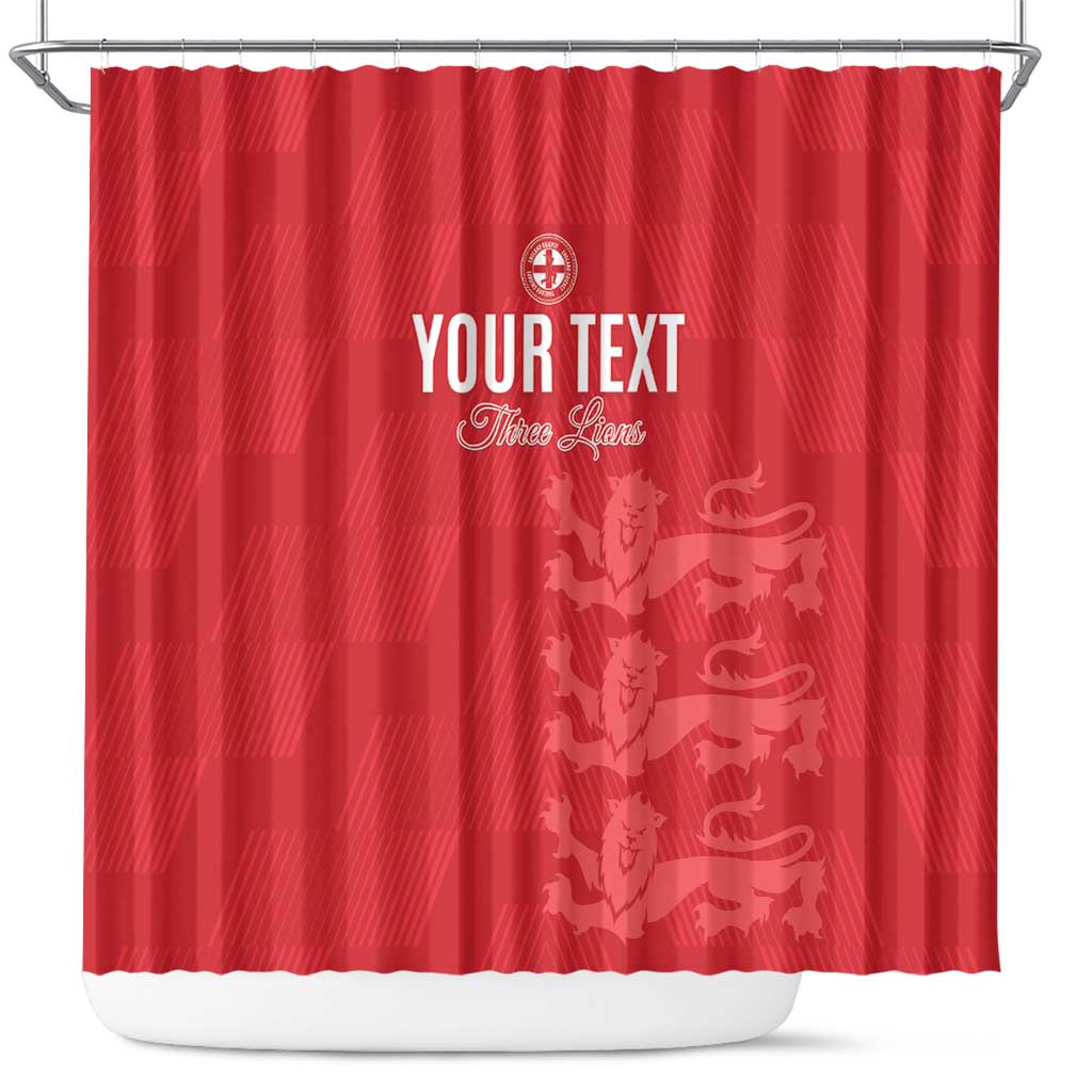 Custom England Cricket Shower Curtain Go Three Lions - Red Ver LT15