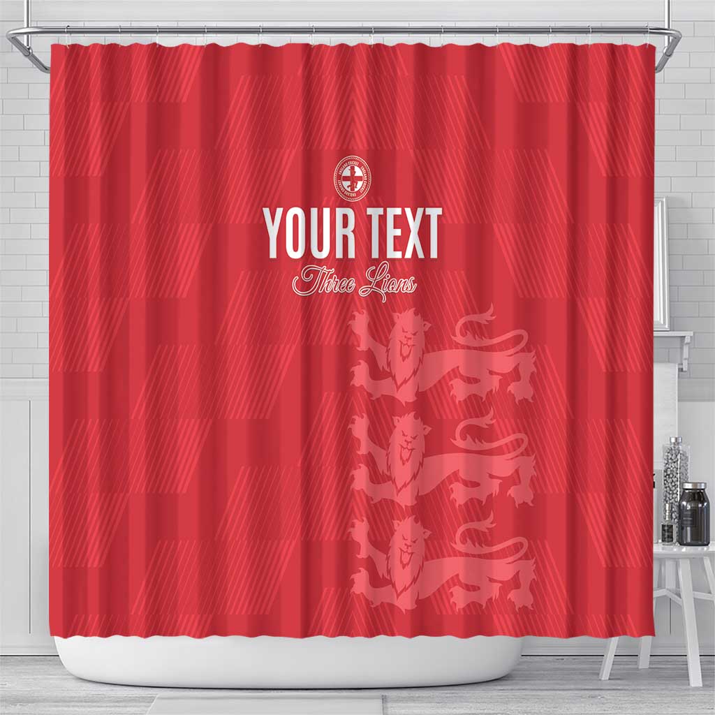 Custom England Cricket Shower Curtain Go Three Lions - Red Ver LT15