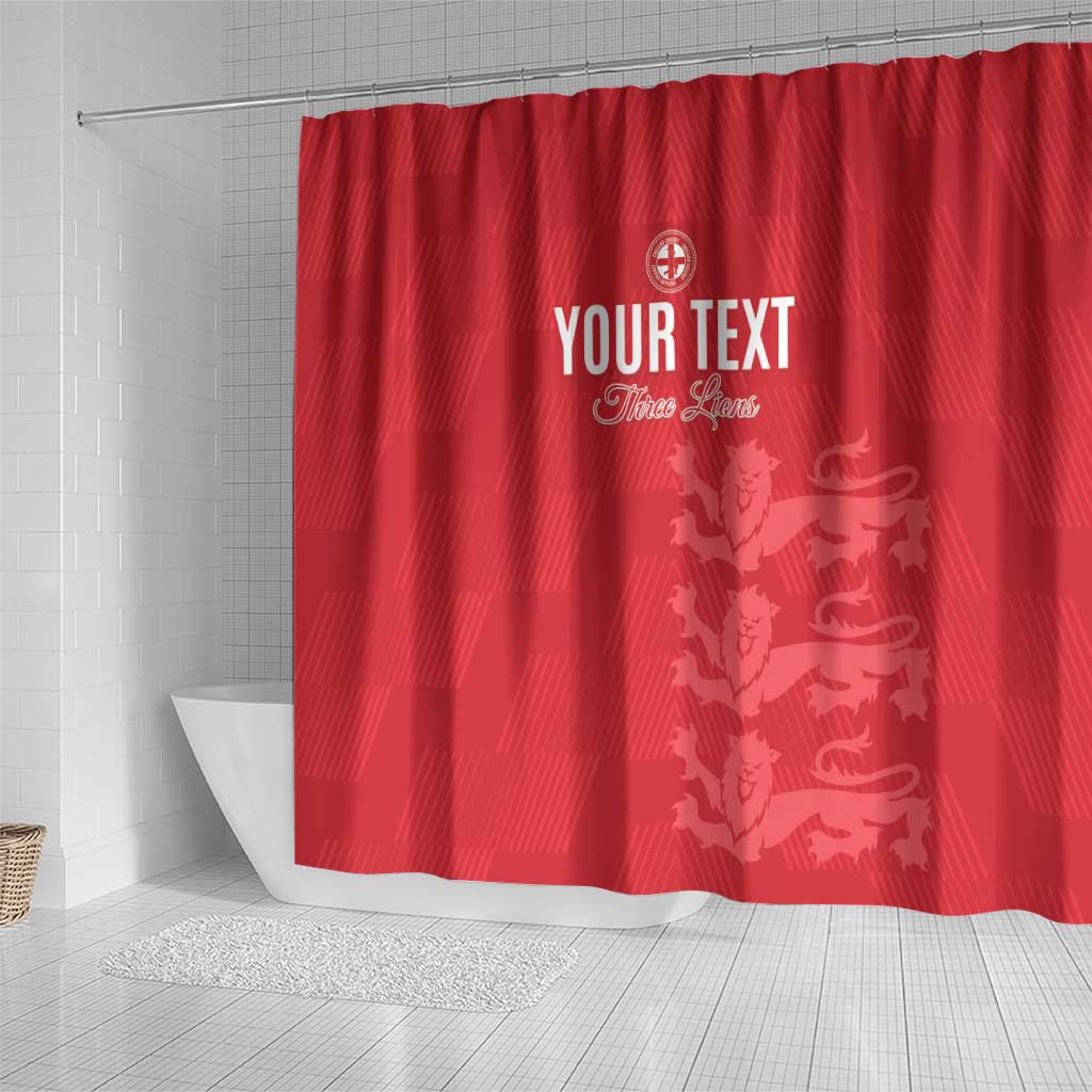 Custom England Cricket Shower Curtain Go Three Lions - Red Ver LT15