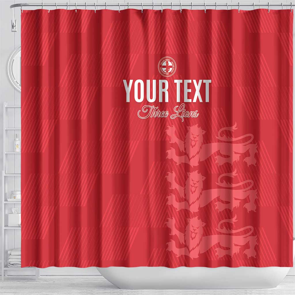 Custom England Cricket Shower Curtain Go Three Lions - Red Ver LT15
