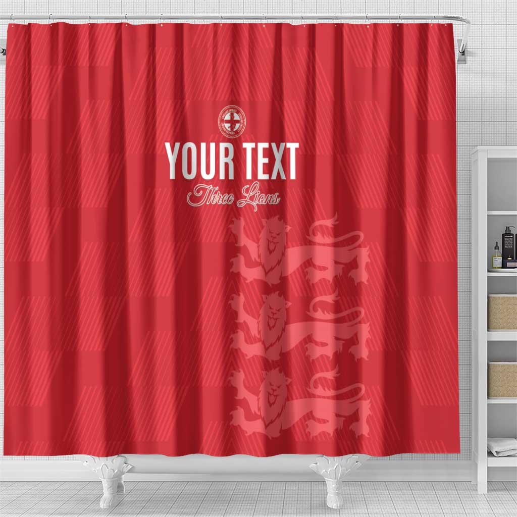 Custom England Cricket Shower Curtain Go Three Lions - Red Ver LT15