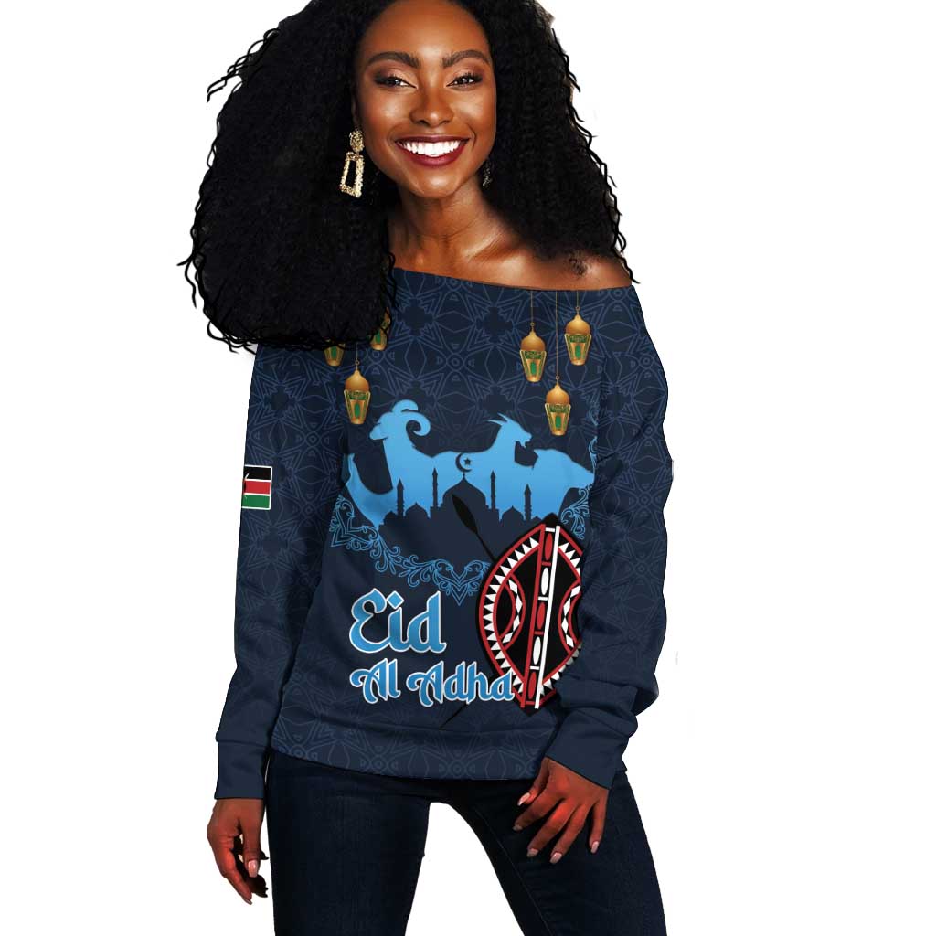 Happy Eid Al-Adha Off Shoulder Sweater Kenya Mubarak LT15