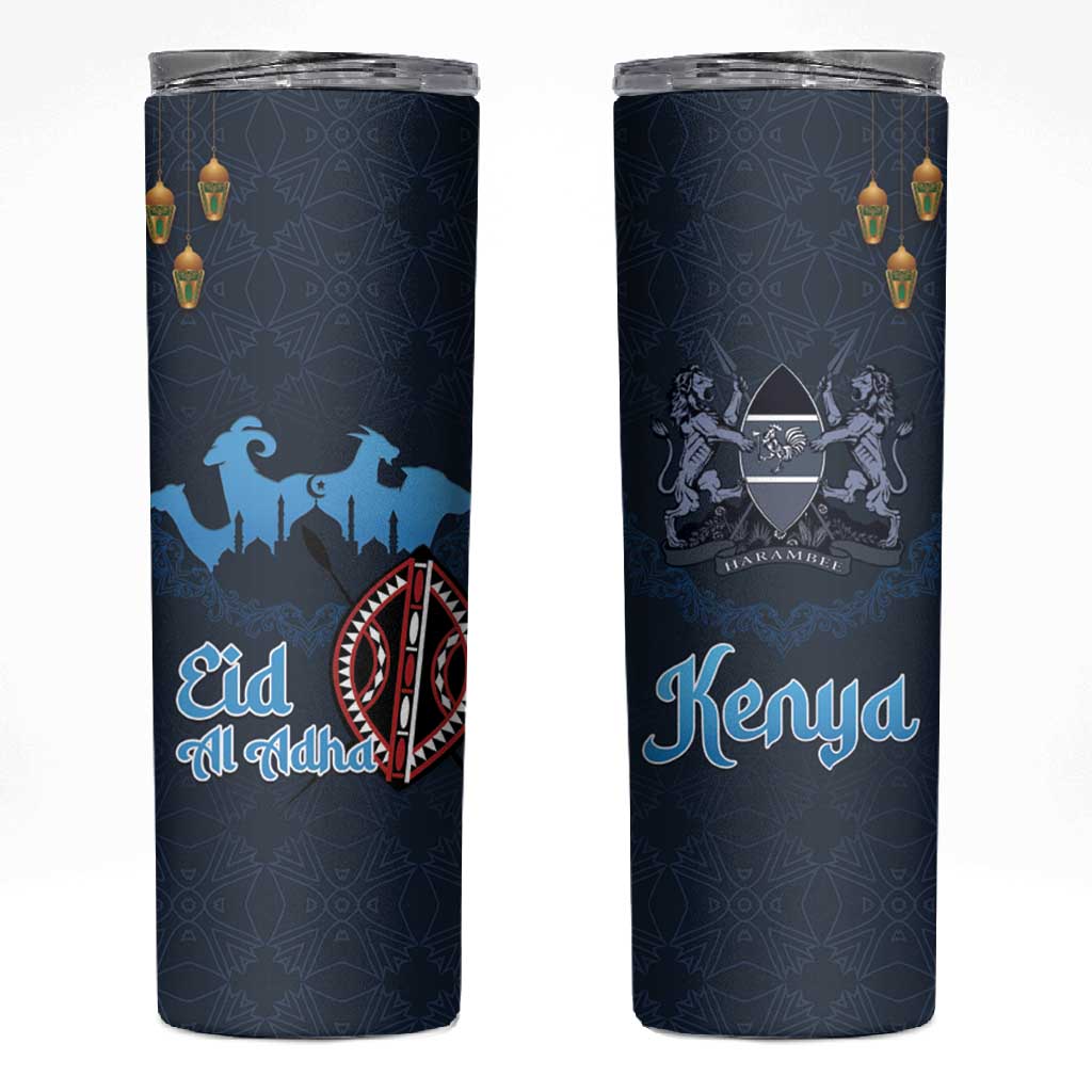 Happy Eid Al-Adha Skinny Tumbler Kenya Mubarak LT15