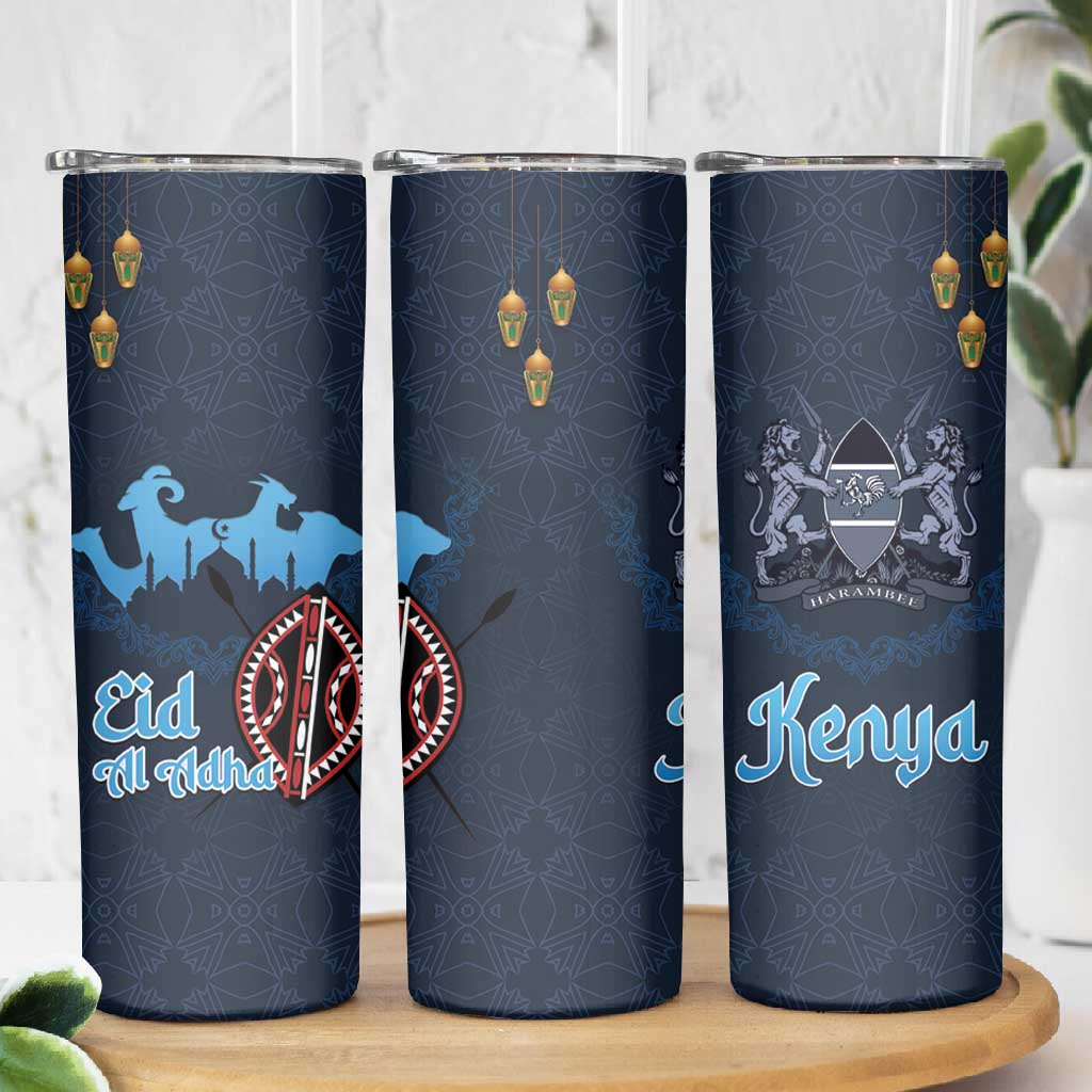 Happy Eid Al-Adha Skinny Tumbler Kenya Mubarak LT15