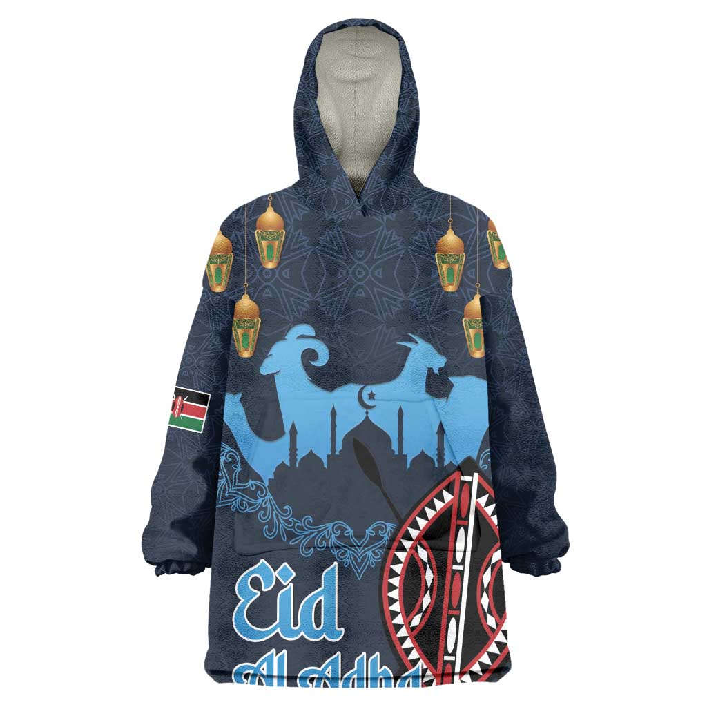 Happy Eid Al-Adha Wearable Blanket Hoodie Kenya Mubarak LT15