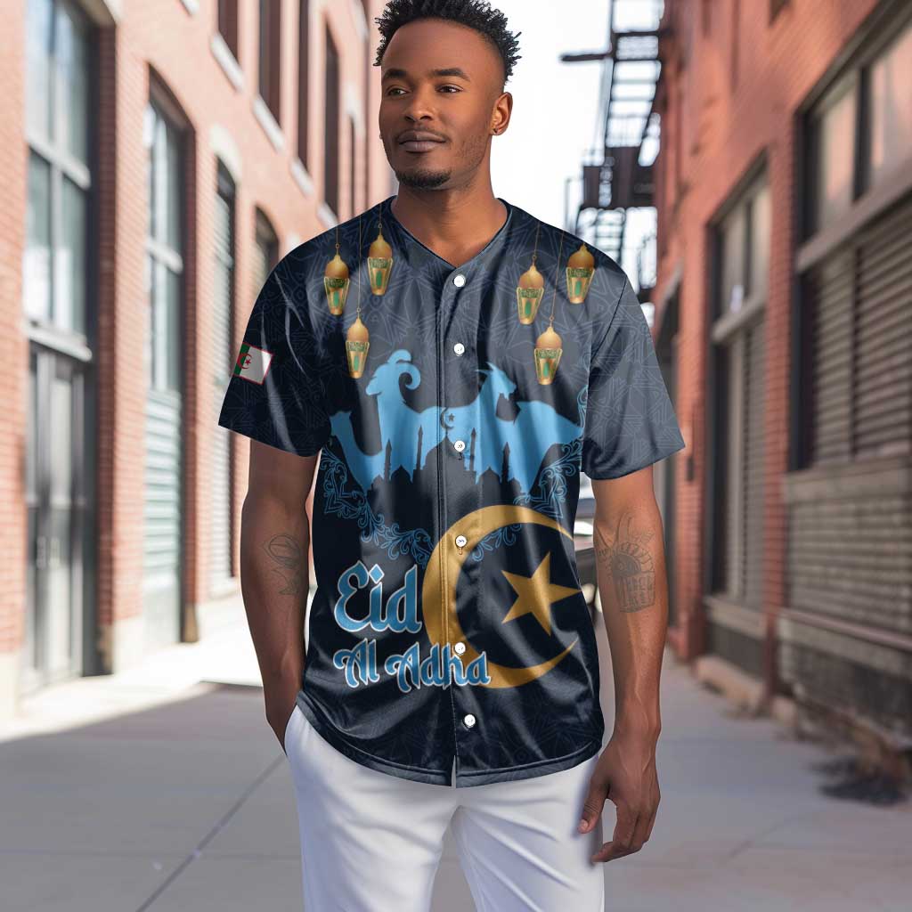 Happy Eid Al-Adha Baseball Jersey Algeria Mubarak LT15