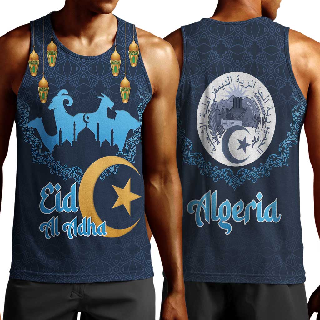 Happy Eid Al-Adha Men Tank Top Algeria Mubarak LT15