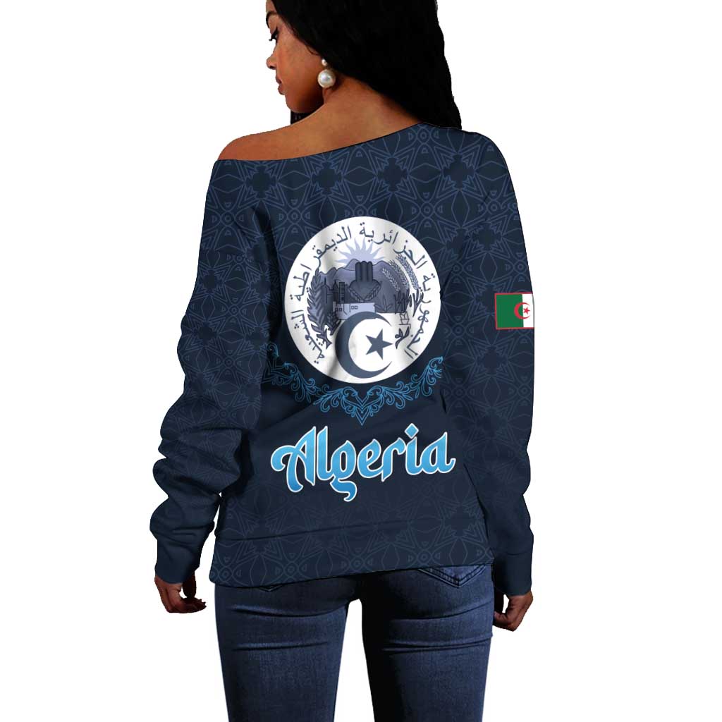 Happy Eid Al-Adha Off Shoulder Sweater Algeria Mubarak LT15