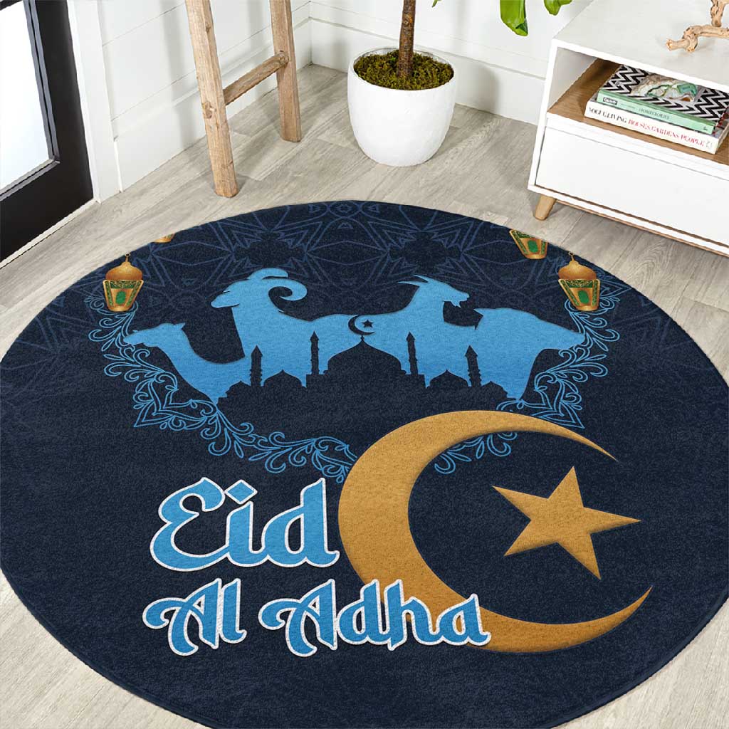 Happy Eid Al-Adha Round Carpet Algeria Mubarak LT15