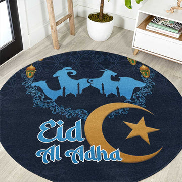 Happy Eid Al-Adha Round Carpet Algeria Mubarak LT15