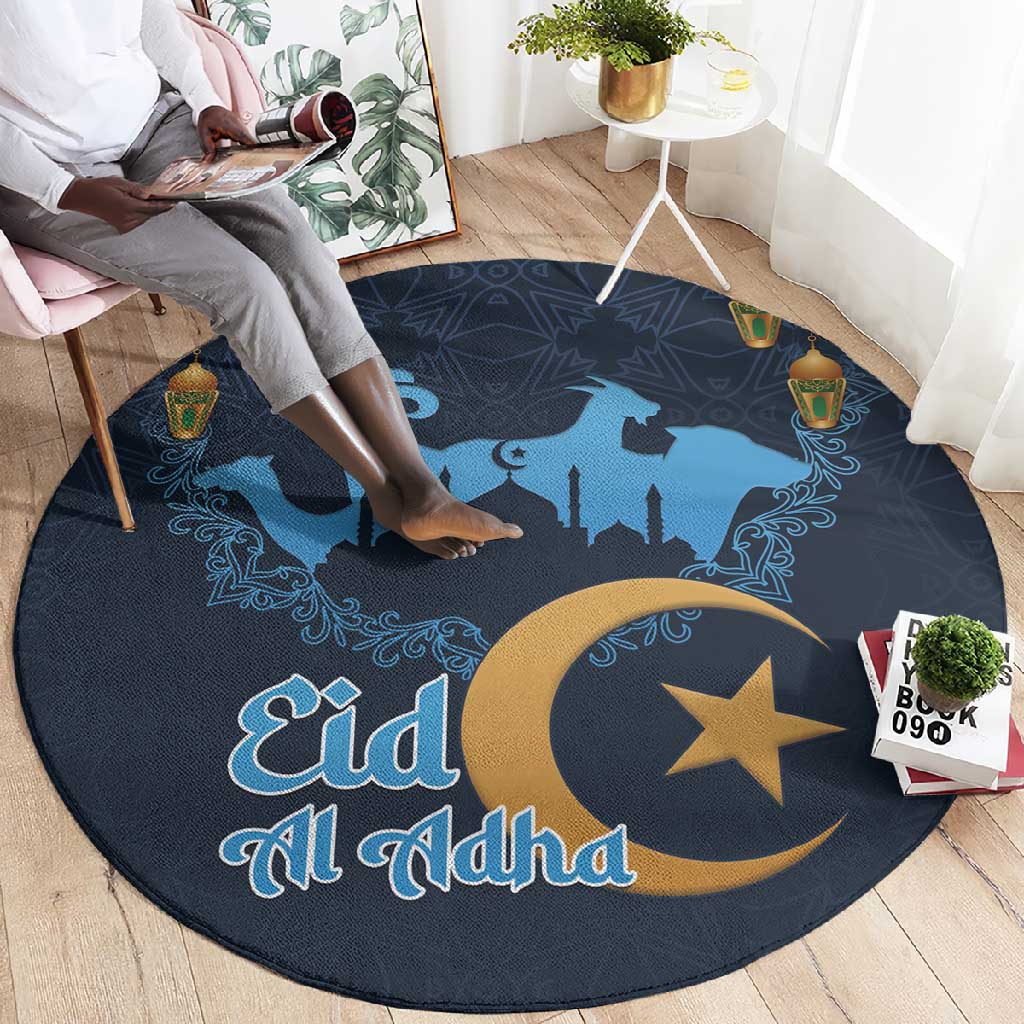Happy Eid Al-Adha Round Carpet Algeria Mubarak LT15