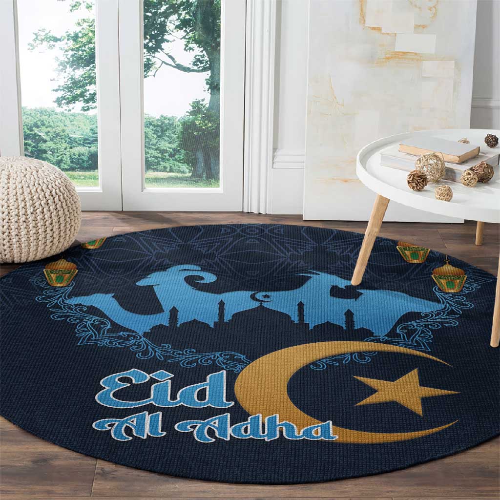 Happy Eid Al-Adha Round Carpet Algeria Mubarak LT15