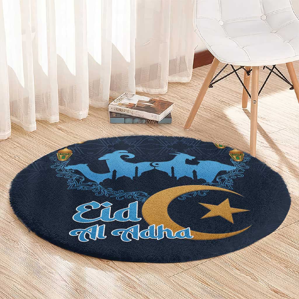 Happy Eid Al-Adha Round Carpet Algeria Mubarak LT15