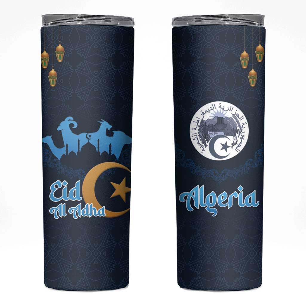 Happy Eid Al-Adha Skinny Tumbler Algeria Mubarak LT15