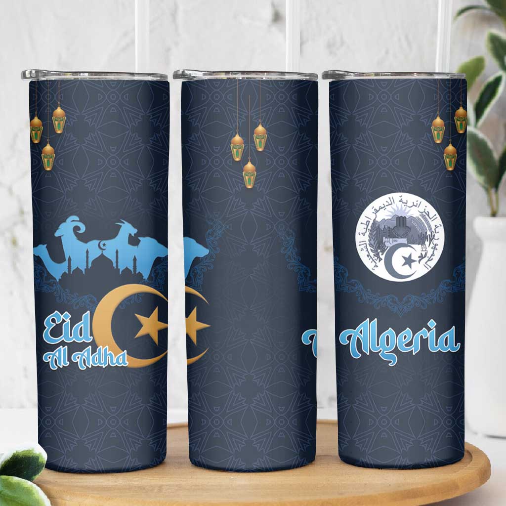 Happy Eid Al-Adha Skinny Tumbler Algeria Mubarak LT15