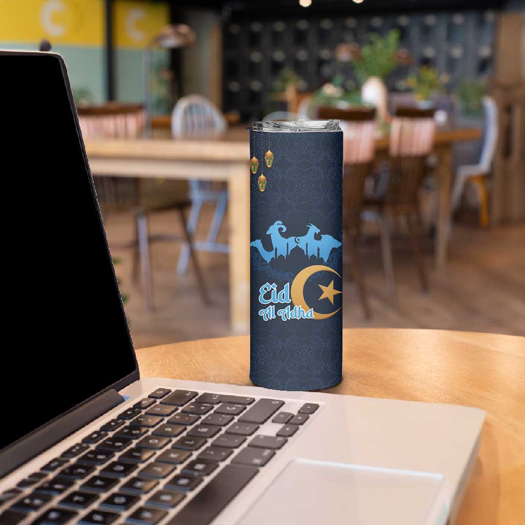 Happy Eid Al-Adha Skinny Tumbler Algeria Mubarak LT15
