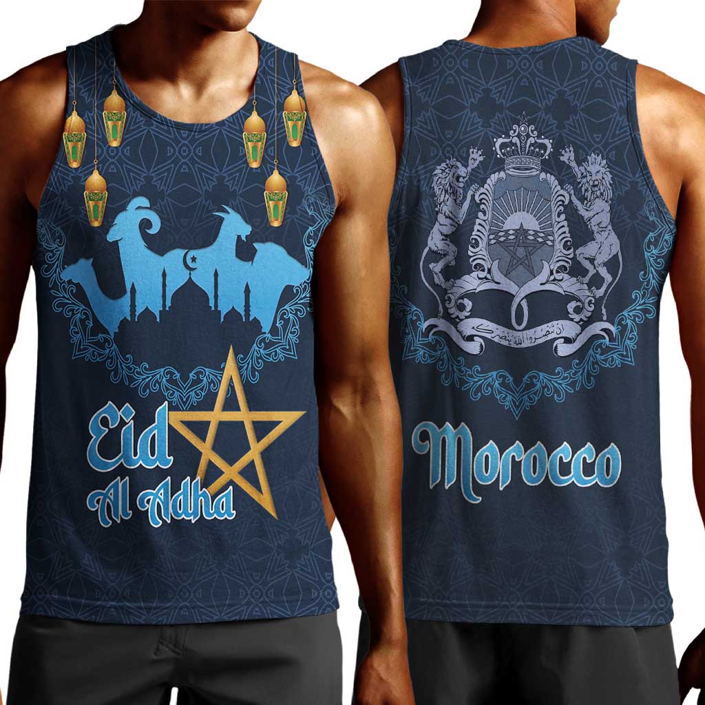 Happy Eid Al-Adha Men Tank Top Morocco Mubarak LT15