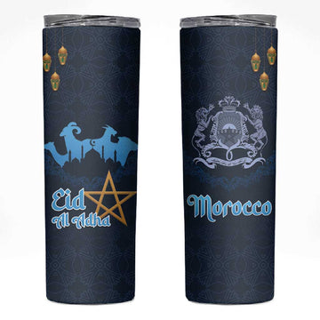 Happy Eid Al-Adha Skinny Tumbler Morocco Mubarak LT15