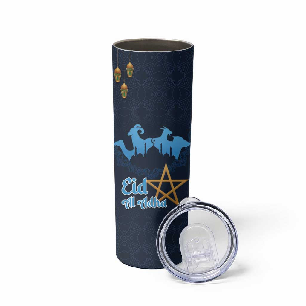 Happy Eid Al-Adha Skinny Tumbler Morocco Mubarak LT15