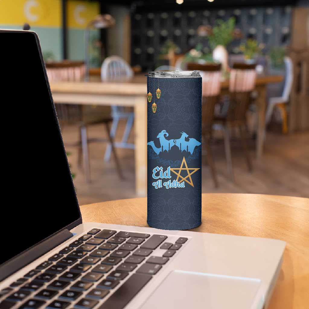 Happy Eid Al-Adha Skinny Tumbler Morocco Mubarak LT15