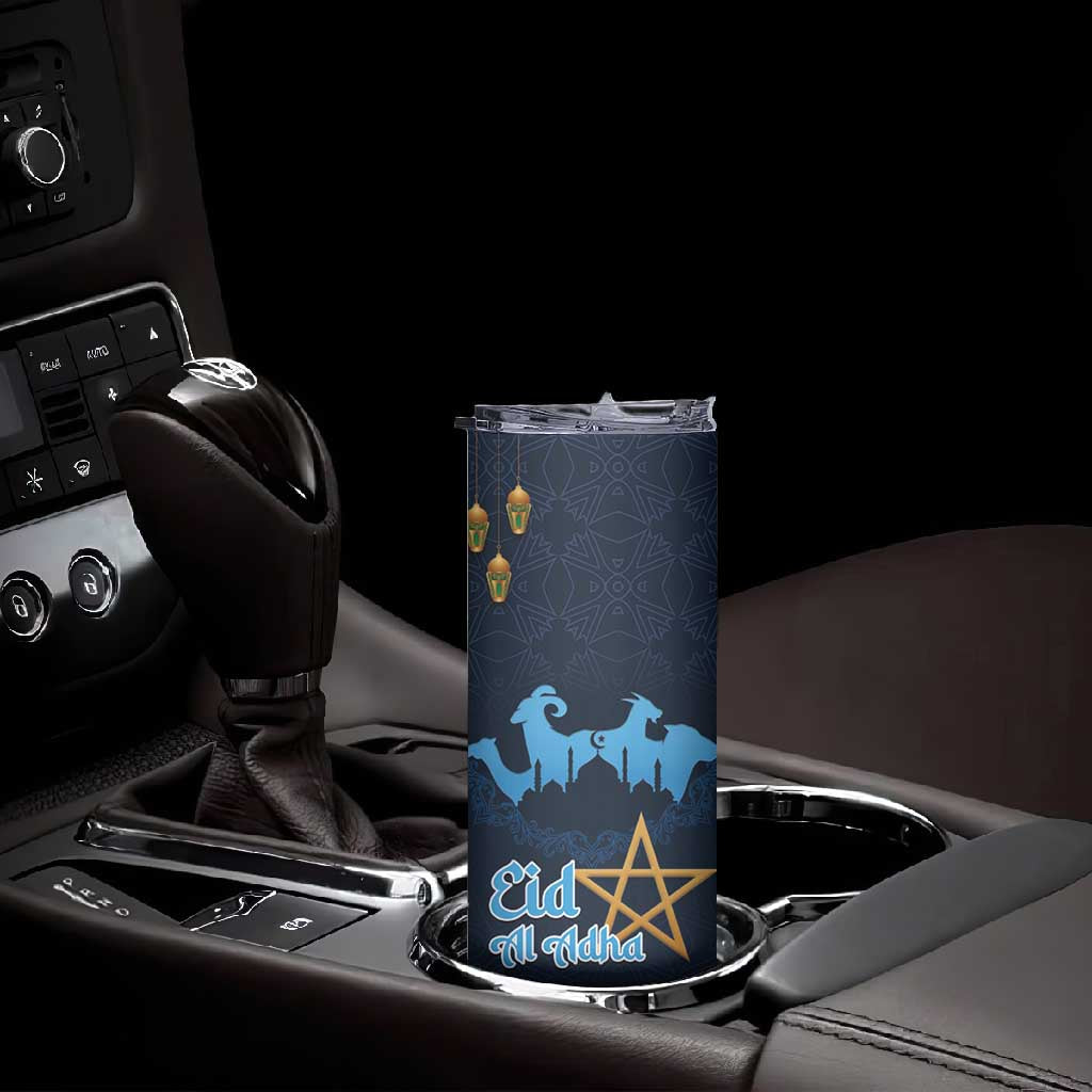 Happy Eid Al-Adha Skinny Tumbler Morocco Mubarak LT15