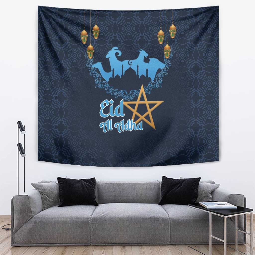 Happy Eid Al-Adha Tapestry Morocco Mubarak LT15